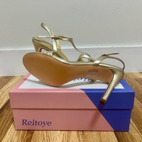 Reitoye Women's T-Strap Stiletto Heel Sandals - Picture 3 of 4